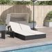 Prolenta Maison Exclusive - Dubbele ligbed met zonnedak en kussens, zwart, van polyrotan
