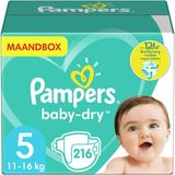 Pampers Baby Dry Maat 5 Mega Maandbox 216 Stuks 11-16 kg