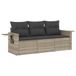 vidaXL Loungeset met kussens, polyrattan, lichtgrijs