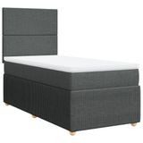 vidaXL Boxspringbed met matras, donkergrijs, 120x190 cm, gestoffeerd