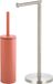 Spirella Badkamer accessoires set - WC-borstel/toiletrollen houder - metaal - terracotta/zilver - Luxe uitstraling