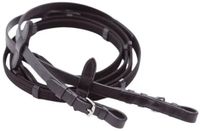 Premier Equine Caloveto Paardrijteugels Leer/Nylon/RVS Donkerbruin/Bruin