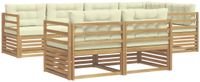 vidaXL - Buiten - bank - set - 7 - st - Wit - en - crèmekleurig - Polyester