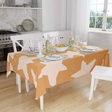 Bonamaison Tafelkleed, Anti-Mold, Sneldrogend, Waterdicht, 100% Polyester Tafellaken, Oranje, gebroken wit, 140 x 160 Cm