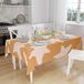 Bonamaison Tafelkleed, Anti-Mold, Sneldrogend, Waterdicht, 100% Polyester Tafellaken, Oranje, gebroken wit, 140 x 160 Cm