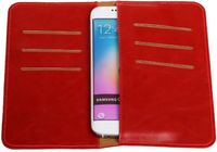 Best Cases Rood Pull-up Medium Pu portemonnee wallet voor Samsung Galaxy Premier