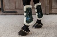 Kentucky Horsewear - Vegan bont Peesbeschermers bamboo elastiek donker groen XS