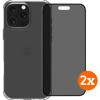 BlueBuilt Protective Back Cover iPhone 16 Pro Max + Privacy Screenprotector Duo Pack