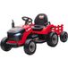 Tracteur électrique pour enfants avec remorque amovible, voiturette 2,4 GHz, rouge 139x58x55cm