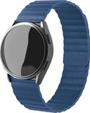 Strap-it Samsung Galaxy Watch Active leren loop bandje - donkerblauw