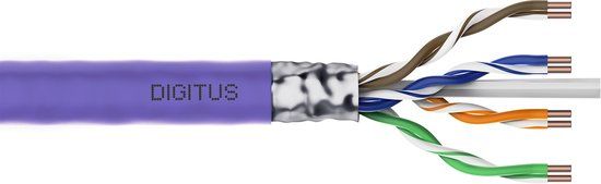 Digitus CAT6 FTP kabel op rol 305 meter koper vaste kern paars