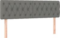 vidaXL Hoofdbord Stof Donkergrijs 144x7x78/88 cm