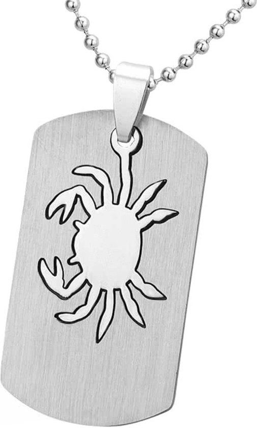 Fako Bijoux Ketting - RVS Hanger - Sterrenbeeld Open - Kreeft