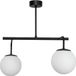 PALFON Plafondlamp, klassiek, noir, abat-jour en verre, blanc, modèle 15-388, BASTER