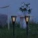 RexTech Solar tuinverlichting priklamp 'Norah' - Set van 2 stuks - Met vlameffect - Extra warm wit licht (1900K) - 12 lumen - Fakkellamp - Zwart