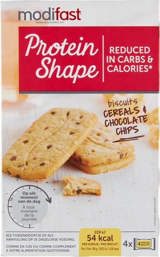 Modifast Protein Shape Koekjes Graan-Chocolade - 3 x 4 x 50 gr - Voordeelverpakking