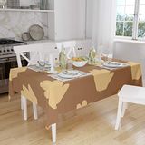 Bonamaison Tafelkleed, Anti-Mold, Sneldrogend, Waterdicht, 100% Polyester Tafellaken, Bruine tinten, 140 x 160 Cm