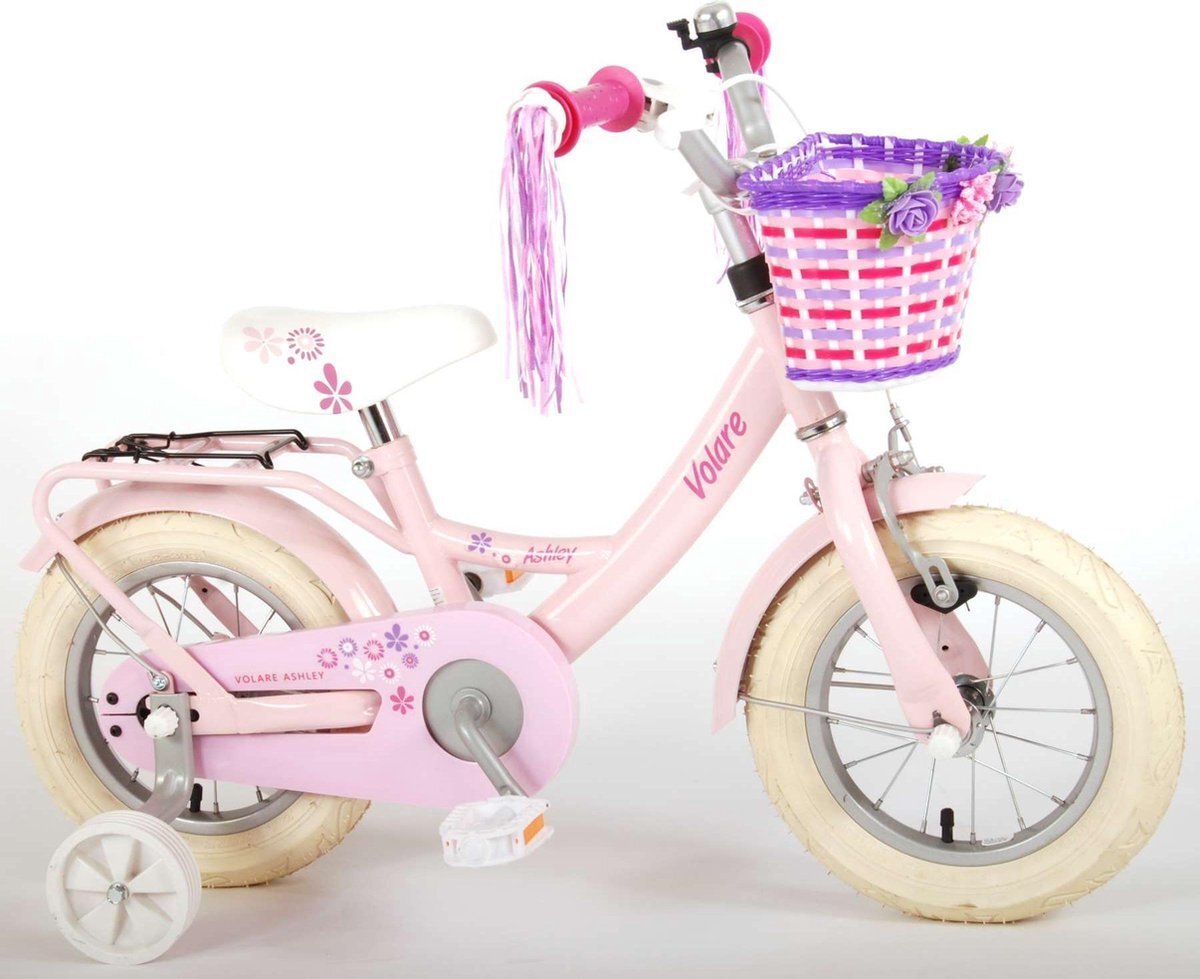 Volare Ashley Kinderfiets - Meisjes - 12 inch - Roze - 95% afgemonteerd