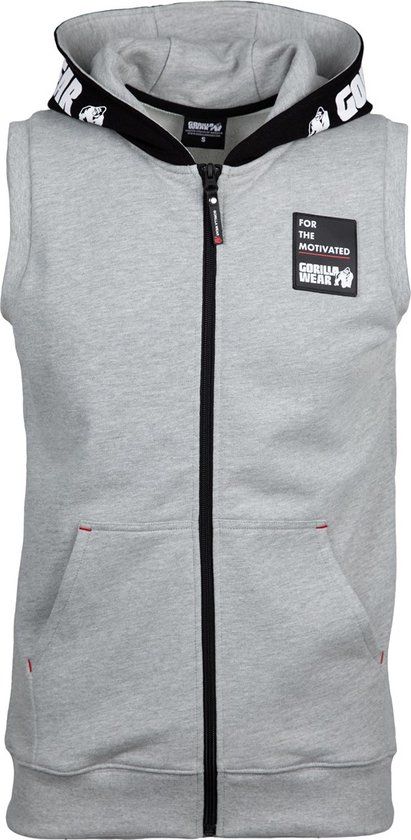 Gorilla Wear Milwaukee S/L Zipped Hoodie - Grijs Gemeleerd - L - Mannen