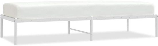 vidaXL Bedframe metaal wit 75 x 190 cm