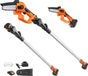 Vevor Mini-Kettingzaag met Accu 20V 2Ah Borstelloze Motor 2 in 1 Accu-Snoeier 22.000 tpm Kettingzaag Elektrische, Telescopische Heggenschaar Snoeizaag met Telescoopsteel Verlenglengte tot 2.43 m