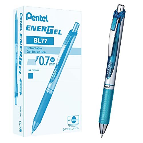 Pentel BL77-BO 0.7mm, 1 stuk droogt zeer snel Lot de 12 Hemelsblauw