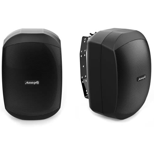 Audibax Ovo 5 inch luidsprekers HiFi en Sound 2Way wandbeugel IP65 Zwart Paar