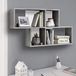 BAKAJI Wandplank, boekenkast, modern design met 4 planken, structuur van MDF-hout, tweekleurig, afmetingen 100 x 53 x 19,5 cm, decoratie voor thuis, kantoor (grijs-wit)
