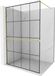Mexen Kioto+ paroi de douche avec étagère Walk-in 130 x 200, grille noire, or brossé