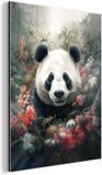 MuchoWow Aluminium Schilderij Industrieel - Panda - 30x40 cm - Dibond