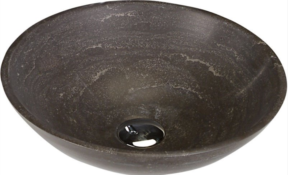 Sapho Blok natuursteen waskom - 40 cm - mat zwart