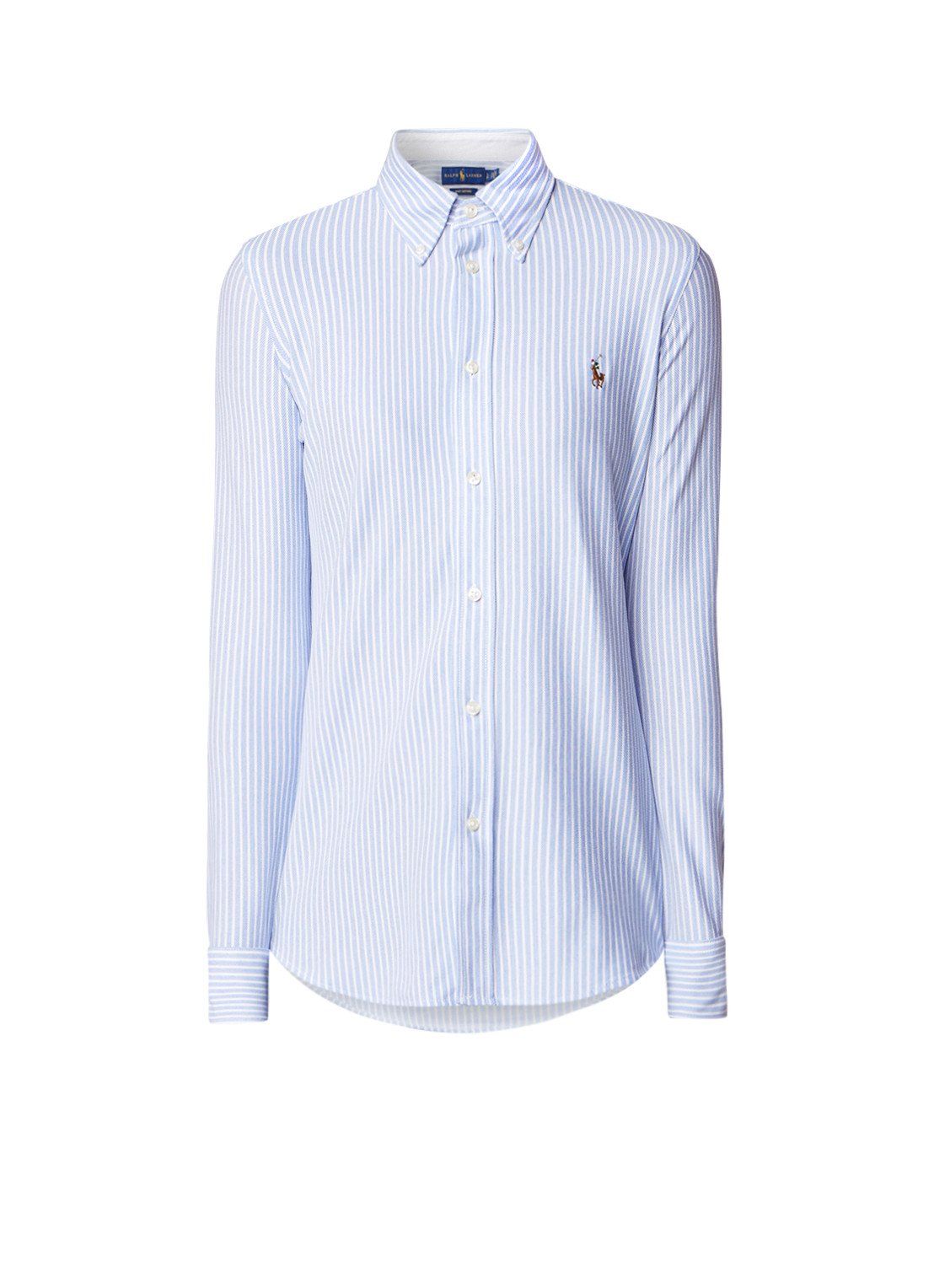Ralph Lauren Heidi Oxford blouse van jersey met gestreept dessin - katoen