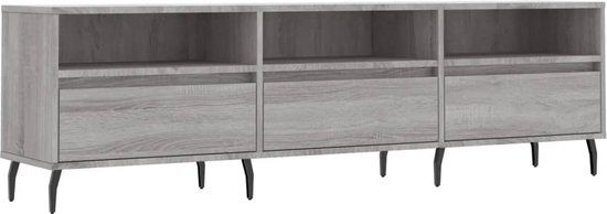 vidaXL Tv-meubel 150x30x44,5 cm bewerkt hout grijs sonoma eikenkleurig