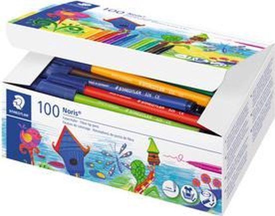 STAEDTLER Noris Viltstiften - Class Pack - 100 stuks - Assorti gekleurd