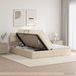 vidaXL Opbergbed met hoofdeinde, 2 persoons, Crèmekleurig, Kunstleer