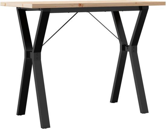 vidaXL Eettafel Y-frame 100x50x75,5 cm massief grenenhout en staal