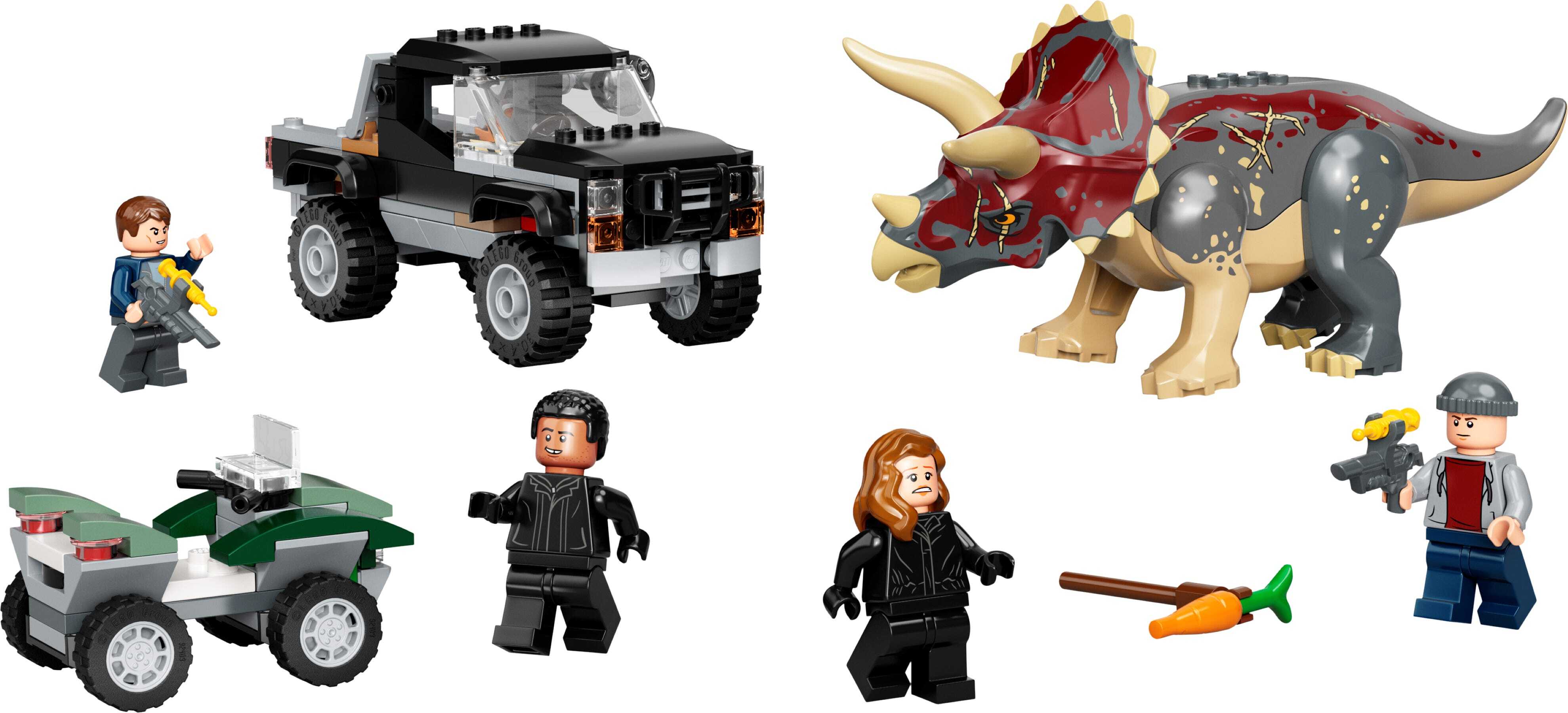 lego Triceratops pick-up truck hinderlaag