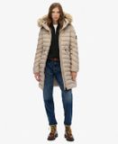 Superdry Fuji Jas Met Capuchon En Imitatiebont Dames Chateau Gray L