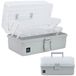 Creahaus 33 cm 3-laags multifunctionele opbergdoos, ambachtelijke opbergdoos met compartimenten, plastic gereedschapskist, medicijnopbergdoos, haaraccessoires organizer, naaidoos met 2 trays (grijs)
