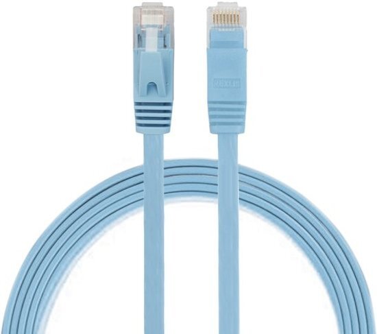 By Qubix internetkabel - 1 meter - blauw - CAT6 ethernet kabel - RJ45 UTP kabel met snelheid van 1000Mbps - Netwerk kabel is zeer stevig
