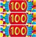 Bellatio Decorations 100 jaar leeftijd sticker - 10x - 19 x 6 cm - 100 jaar verjaardag - jubileum - versiering