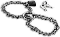 HARD METAL HARD Steel Chain Cuffs - Red
