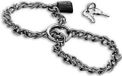 HARD METAL HARD Steel Chain Cuffs - Red