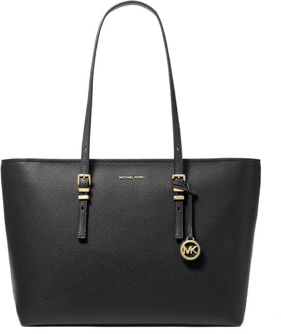 Michael Kors Quinn Shopper - Black Leather Shoulder Bag for Women