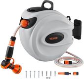 Gran Vida® Enrouleur de tuyau d'arrosage - 35m - Montage mural - Gris/Orange