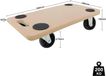 Roulettes de transport de meubles - Planche à roulettes - 58 x 29 cm - MDF - Charge maximale : 200 kg - Dosettes en caoutchouc - 2 pièces
