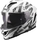 LS2 FF818 Storm III helm Kaos glans wit grijs
