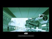 Komar Wandafbeelding | Star Wars Classic RMQ Hangar Shuttle | Kinderkamer, jeugdkamer, decoratie, kunstdruk | zonder lijst | WB141-40x30 | Maat: 40 x 30 cm