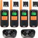 Retevis RT649 Émetteur avec batterie, sans licence PMR 446, rechargeable via USB, 16 canaux, fonction VOX, lampe de poche LED, fonction de balayage, set radio longue portée (orange, set de 4)