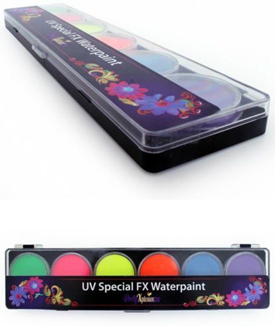 PartyXplosion Schmink palette Special FX Fluor 6 kleuren 10gram